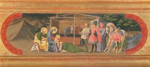 Quarata Predella描绘了对魔法师的崇拜，1435-40（面板上的蛋彩画） 作者 保罗·乌切洛